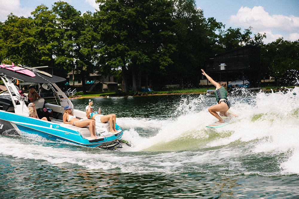Morgan Lohmeier enjoying time on Lake Austin
