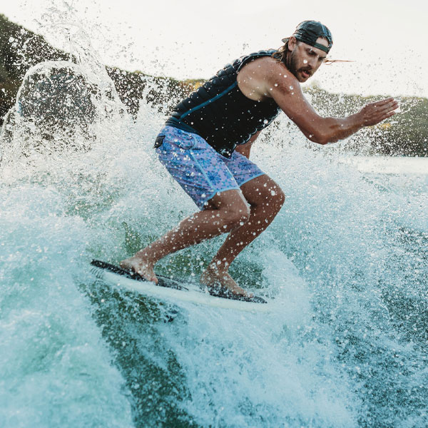 Wake surf lesson on Lake Austin